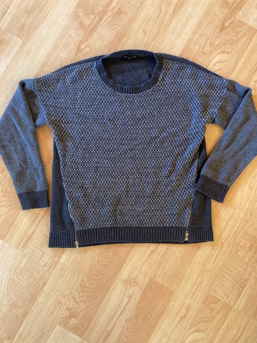 Banana Republic XL side zips knit grey sweater